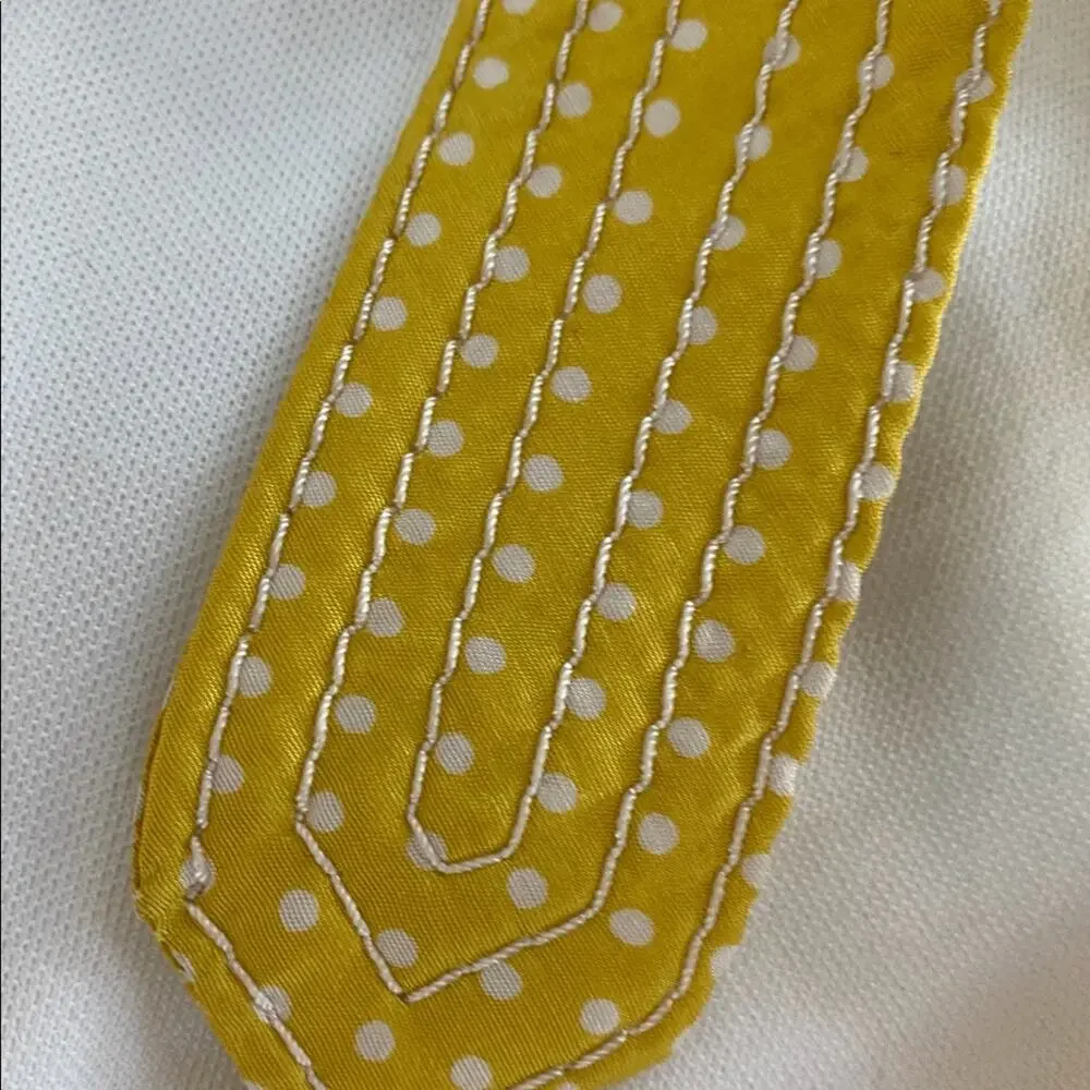 J.CREW S/M Yellow Polka‎ Dot Quilted Silk Belt VERY NICE! - Picture 3 of 5